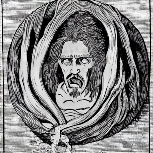 Prompt: and all should cry, beware! beware! his flashing eyes, his floating hair! weave a circle round him thrice, and close your eyes with holy dread for he on honey - dew hath fed, and drunk the milk of paradise.