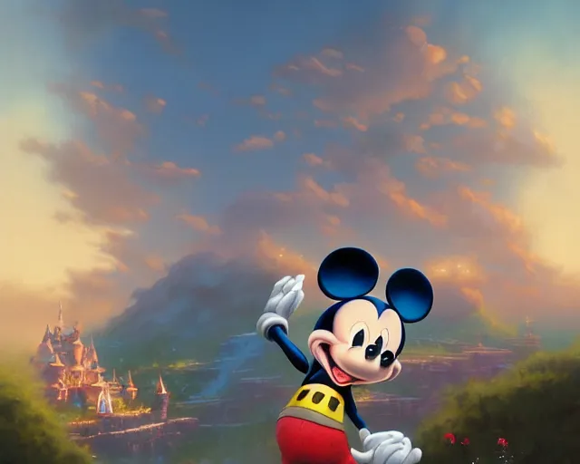 Image similar to highly detailed portrait of mickey mouse, in animaniacs, stephen bliss, unreal engine, fantasy art by greg rutkowski, loish, rhads, ferdinand knab, makoto shinkai and lois van baarle, ilya kuvshinov, rossdraws, tom bagshaw, global illumination, radiant light, detailed and intricate environment