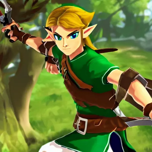 Prompt: Picture of Link - Hero of Time