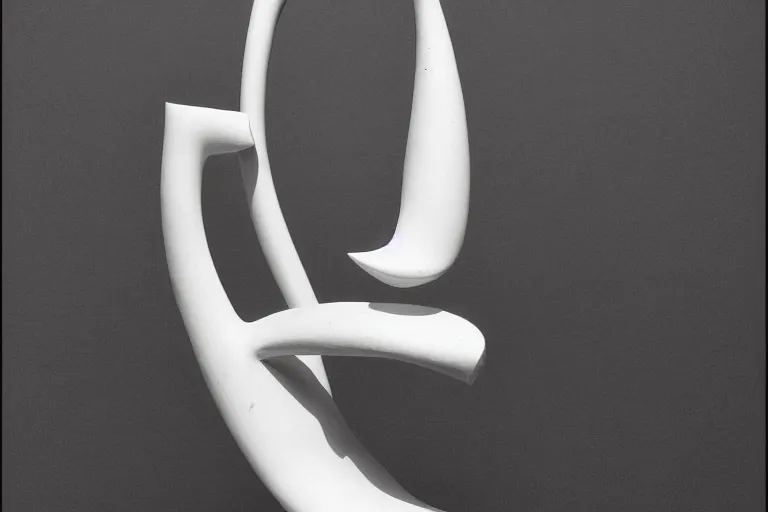 Image similar to a black and white photo of a sculpture, an abstract sculpture by isamu noguchi, zbrush central, precisionism, marble sculpture, biomorphic