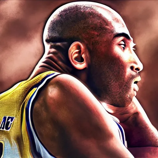 Image similar to kobe bryant kissing a giant turtle in heaven, hyper realistic, cinematic, side view, digital art, amazing detail, artstatiom, cgsociety, epic art