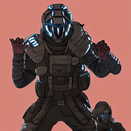 Image similar to wraith from apex legends, digital art, character design