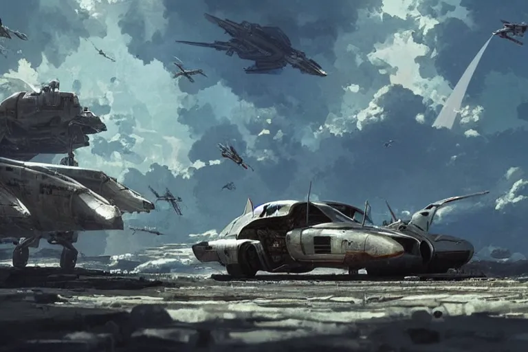 Prompt: 2 0 0 1 space odyssy diesepunk boeing bomber mad max by greg rutkowski makoto shinkai takashi takeuchi studio ghibli, akihiko yoshida