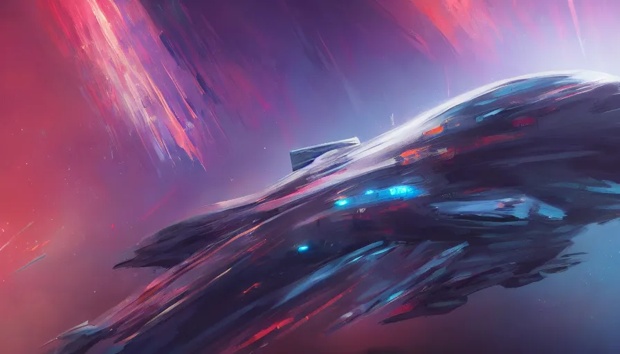 Prompt: concept art by jama jurabaev, cinematic shot, trending on artstation, high quality, brush stroke, hyperspace, vibrant colors, spacex