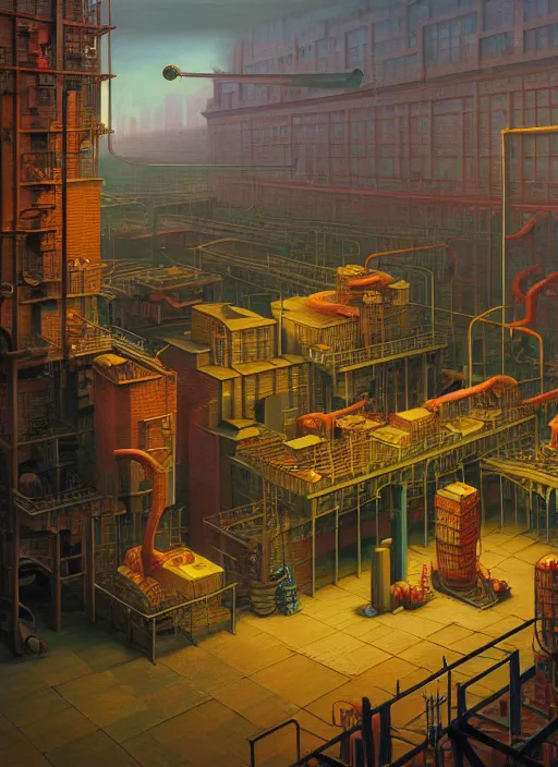 Prompt: hyper detailed 3d render like a Oil painting - the factory by Jacek Yerka, Mariusz Lewandowski, Abstract brush strokes, Masterpiece, Edward Hopper and James Gilleard, Zdzislaw Beksinski, Mark Ryden, Wolfgang Lettl, hints of Yayoi Kasuma, octane render, 8k