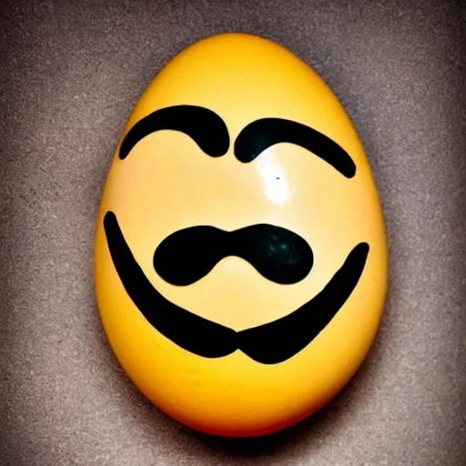 Prompt: an egg with a mustache