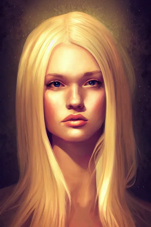 Prompt: a beautiful blond girl, fantasy, portrait, sharp focus, illustration, ambient lighting, art by milomanara