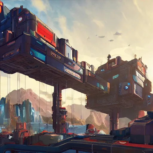 Image similar to sci fi container from apex legends in a pleasant urban setting surrounded by families, art station, ultra hd, soft light, overhead sun, ultra hd, art station