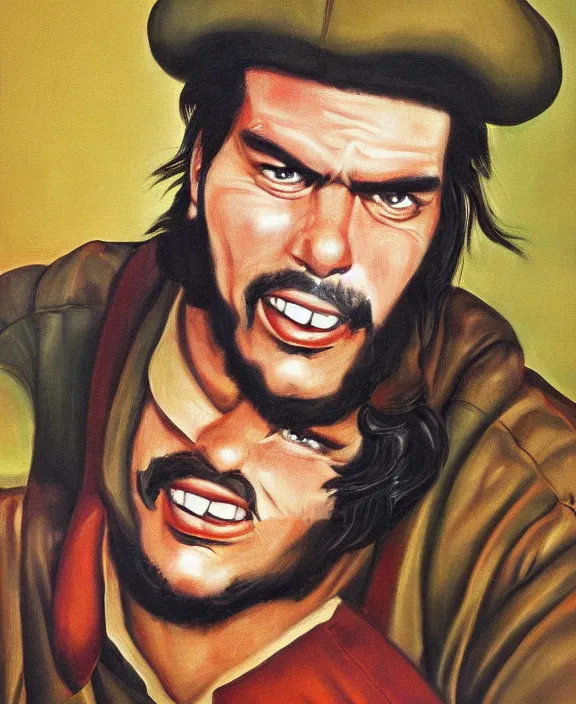 Prompt: portrait of che guevara, joyful, highly detailed painting by akira toriyama 8 k,