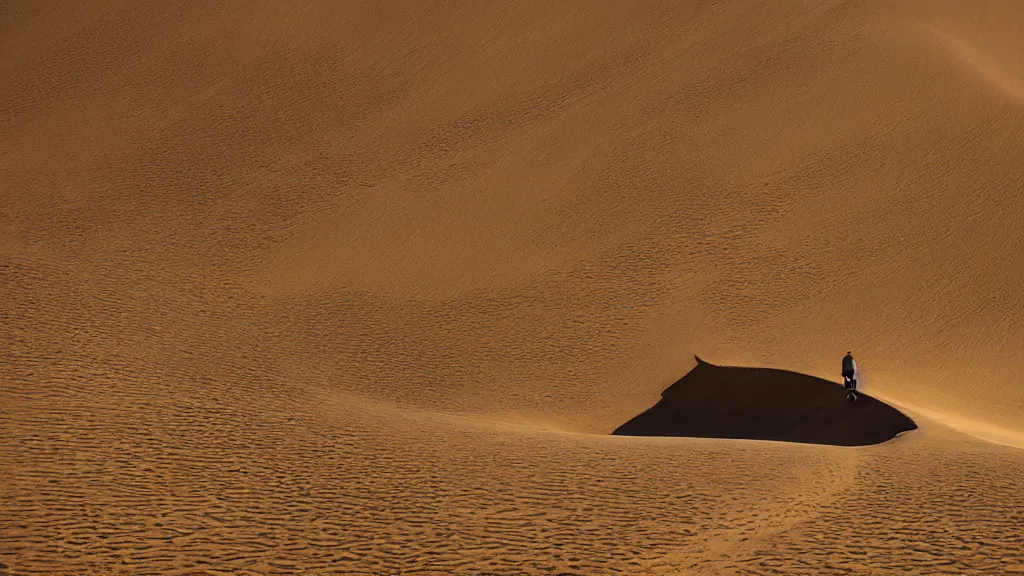 Prompt: dune shouting in the desert