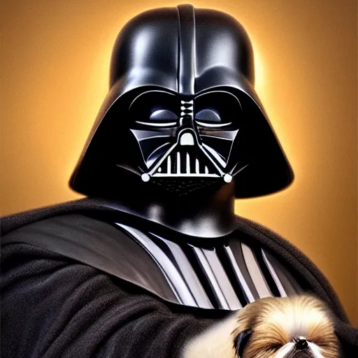 Prompt: Darth Vader as a Shih Tzu, detailed, centered, digital painting, artstation, concept art, donato giancola, Joseph Christian Leyendecker, WLOP, Boris Vallejo, Breathtaking, 8k resolution, extremely detailed, beautiful, establishing shot, artistic, hyperrealistic, beautiful face, octane render, cinematic lighting, dramatic lighting, masterpiece