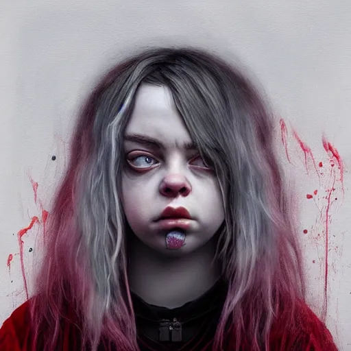 Image similar to painting of billie eilish by michal karcz in the style of chucky