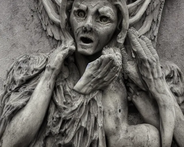 Image similar to camera footage of weeping angels with horns, False Human Features, Diablo 3, abandoned shopping mall, Psychic Mind flayer, Terrifying, Insanity :7 , high exposure, dark, monochrome, camera, grainy, CCTV, security camera footage, timestamp, zoomed in, Feral, fish-eye lens, Fast, Radiation Mutated, Nightmare Fuel, Ancient Evil, No Escape, Motion Blur, horrifying, lunging at camera :4 bloody dead body, blood on floors, windows and walls :5