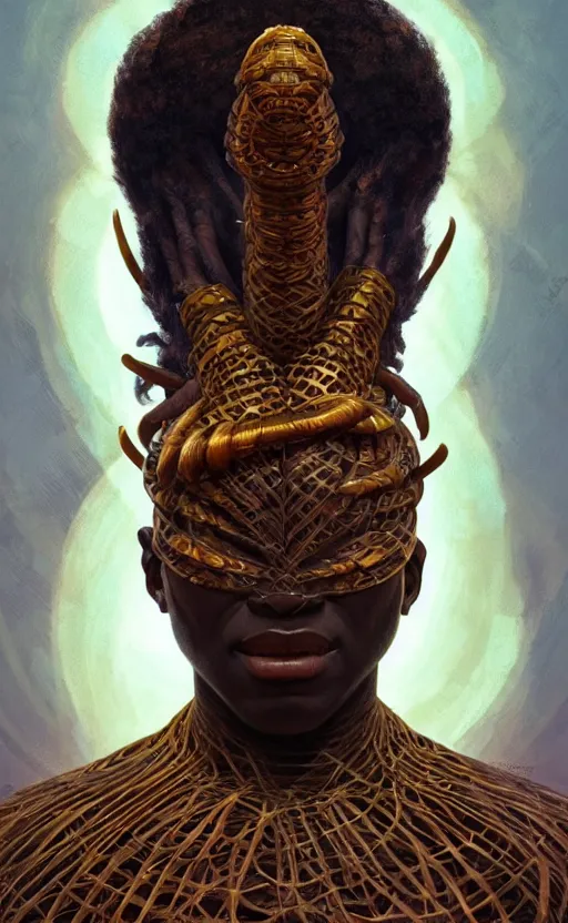 Prompt: the god anansi, male, african mythology, intricate, upper body, highly detailed, digital painting, artstation, concept art, sharp focus, cinematic lighting, illustration, art by artgerm and greg rutkowski, alphonse mucha, cgsociety