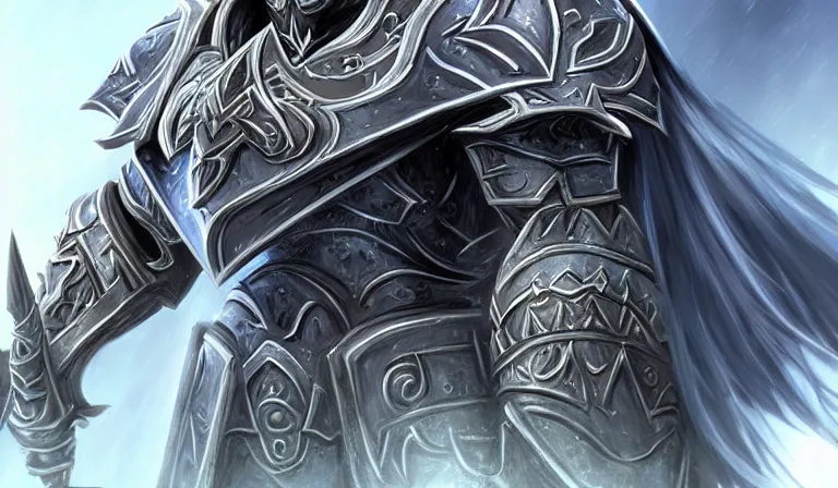 Prompt: Arthas, World of Warcraft, stylized digital art, artstation, 4k, deviantart