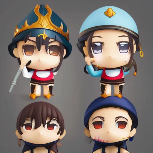 Image similar to face detailing wizard in the style of matte painting nendoroid and chibi, eyes in the style of nendoroid, middle close up, Julian ope, flat shading, 2D illustration, Swiss modernizm, ukiyoe style, pixer