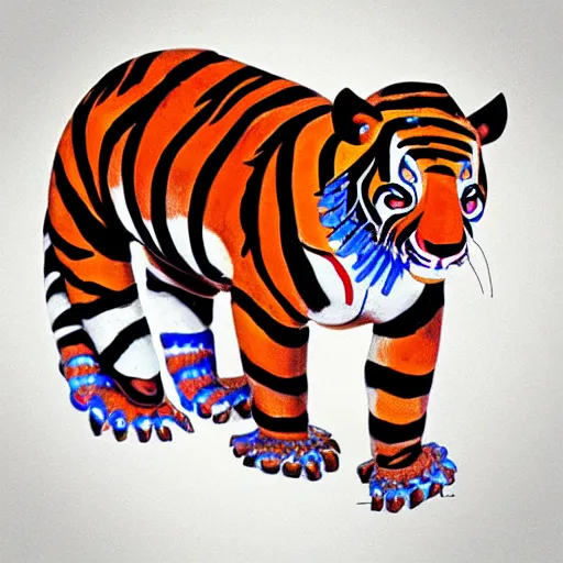 Prompt: “ a tiger alebrije, mexican art ”