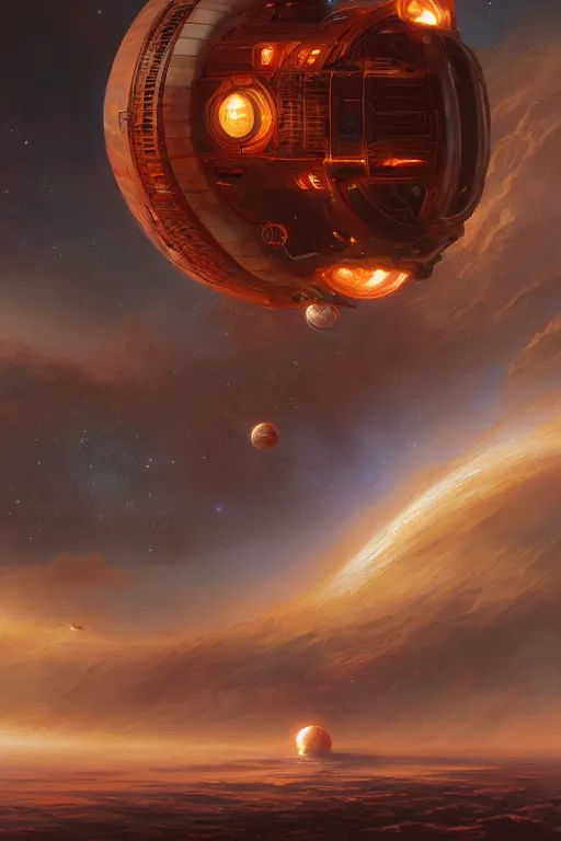 Prompt: space ship arriving in a red planet, detailed, 8 k, trending on artstation, smooth, sharp focus artwork by mark arian, artgerm, mark keathley, greg rutkowski and alphonse mucha