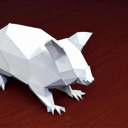 Image similar to 3 d render of a ps 1 rat, low poly count, raytraced, 3 0 8 0 ti