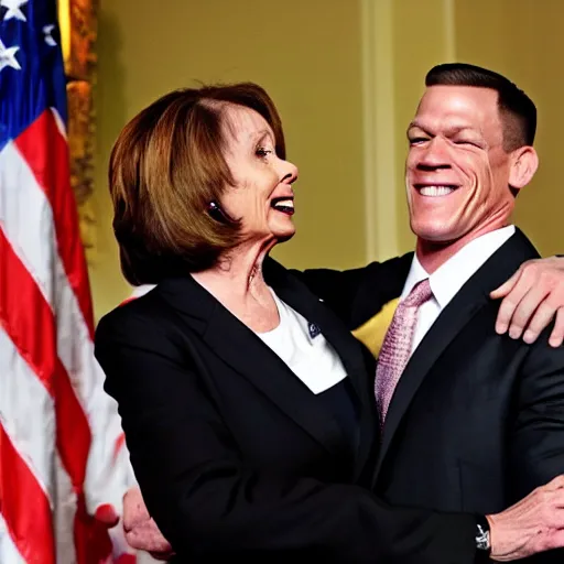 Image similar to john cena body - slamming nancy pelosi