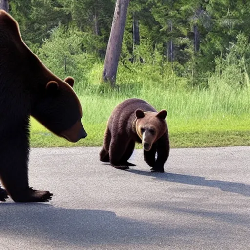 Image similar to a bear entering in picnic are, people are panicking and running