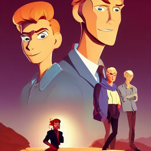 Image similar to face icon stylized minimalist the new adventures of johnny quest, loftis, cory behance hd by jesper ejsing, by rhads, makoto shinkai and lois van baarle, ilya kuvshinov, rossdraws global illumination