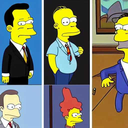 Prompt: elon musk as a simpsons cartoon character