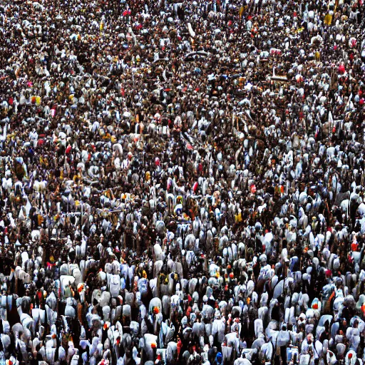 Image similar to where's waldo in the crowd circling the kaaba, 1 2 0 mm super high resolution, super high detail