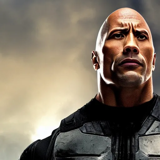 Image similar to Dwayne Johnson as the punisher digital art 4k detailed super realistic