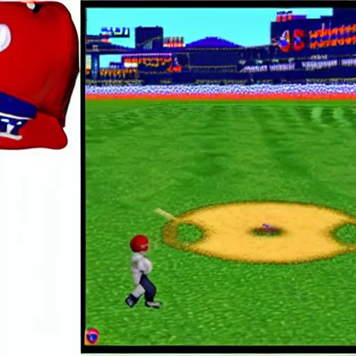 Image similar to sammy sosa in nintendo 6 4 game crt tv