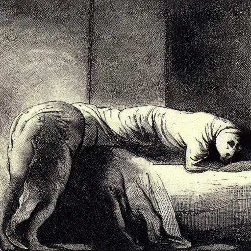 Prompt: the sleep of reason produces monsters, goya