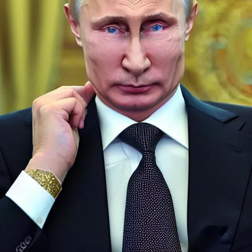 Image similar to Putin looks like a character from JoJo's bizarre adventure