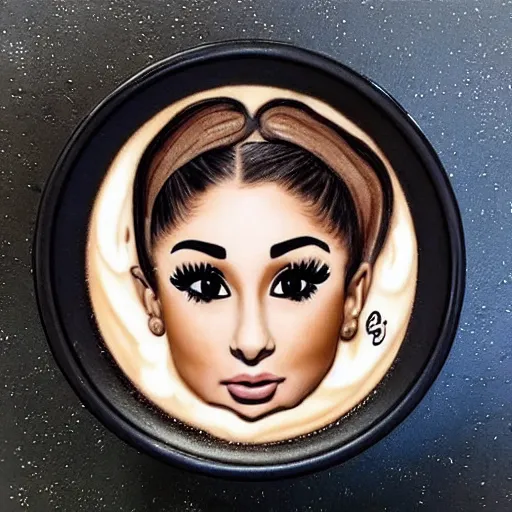 Image similar to ariana grande as a coffee art