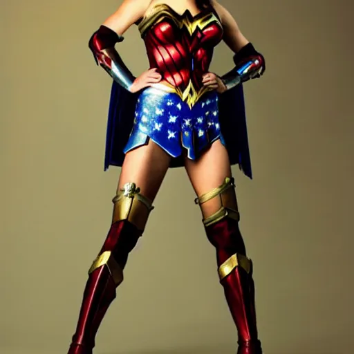 Image similar to Full body shot of Wonder Woman, award winning photograph