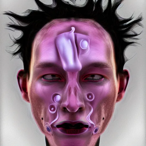 Image similar to half human half milk, digital art,