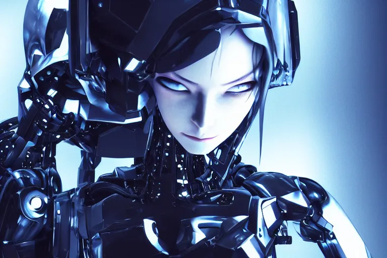 Image similar to creepy robot cyborg beauiful anime woman portrait stuck in the matrix, glitchy, buggy, playstation 1 graphics, low poly 3 d render, creepypasta, volumetric lighting, dramatic, octane render, award - winning, detailed, close - up, featured on artstation, atmospheric, ambient