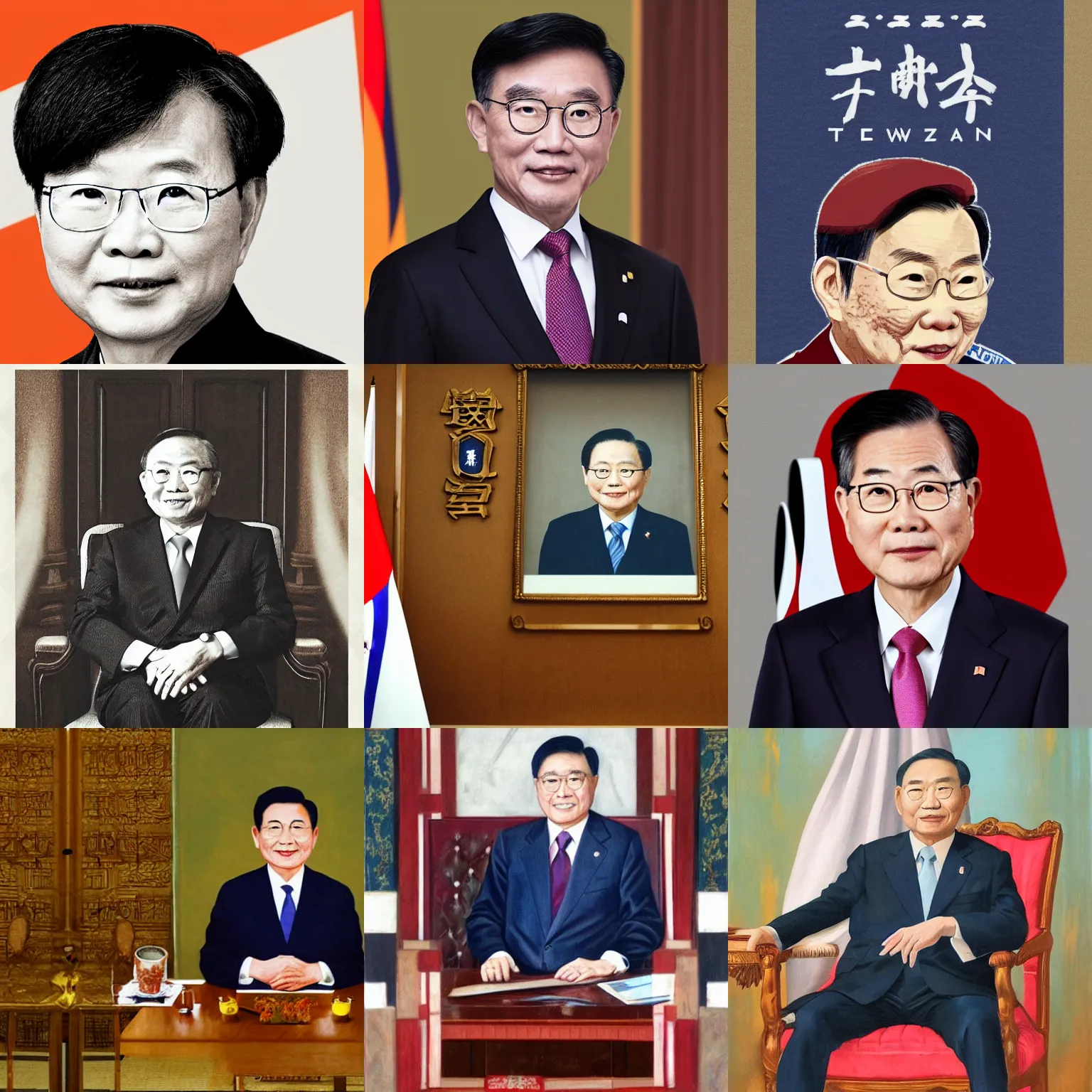 Prompt: portrait of Taiwan president 2022