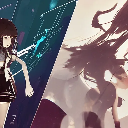 Image similar to Frequency indie album cover, luxury advertisement, white and brown colors. highly detailed post-cyberpunk sci-fi close-up schoolgirl in asian city in style of cytus and deemo, mysterious vibes, by Ilya Kuvshinov, by Greg Tocchini, nier:automata, set in half-life 2, beautiful with eerie vibes, very inspirational, very stylish, with gradients, surrealistic, postapocalyptic vibes, depth of filed, mist, rich cinematic atmosphere, perfect digital art, mystical journey in strange world, beautiful dramatic dark moody tones and studio lighting, shadows, bastion game, arthouse