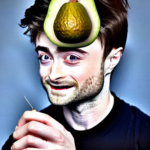 Image similar to daniel radcliffe is the seed of an avocado, detailed, hyperrealist, surrealist, 8 k