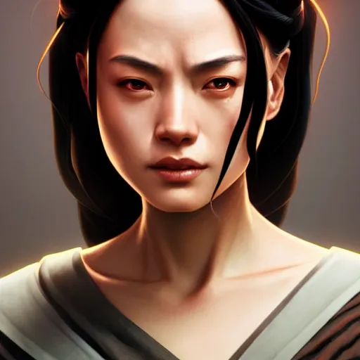 Image similar to Jedi Master Azula, intricate, super highly detailed, professional digital painting, artstation, smooth, sharp focus, no blur, no dof, extreme illustration, 128K, Unreal Engine 5, art by artgerm and greg rutkowski and alphonse mucha, perfect natural skin tones, facing the viewer