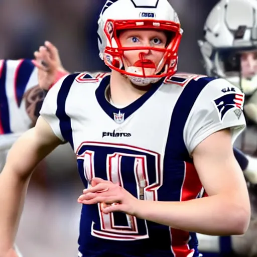 Prompt: Joe burrow in a patriots uniform