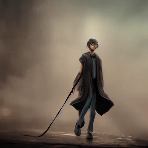 Image similar to moistcritikal, casually dressed, cinematic, gloomy background, realistic, digital art, character art, 8 k