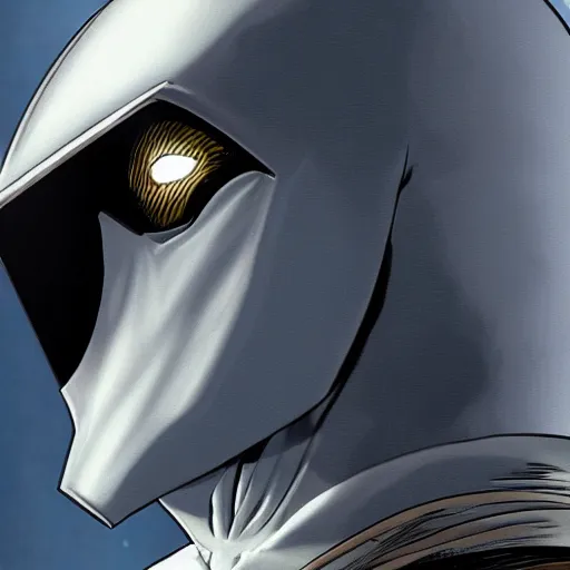 Image similar to Moon Knight Profile Picture, ps5, cinematic, detailed, very detailed