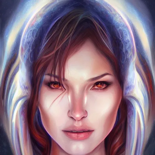 Image similar to beautiful realistic portrait of astral portal by artgerm