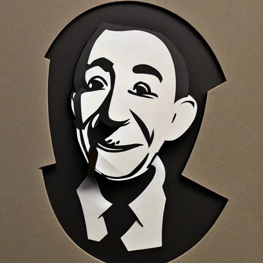 Image similar to a cut paper sculpture of walt disney