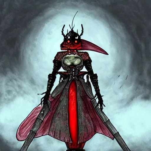Image similar to ladybug as a dark souls boss