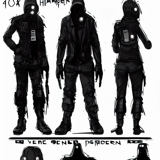 cyberpunk hacker character concept art, Stable Diffusion