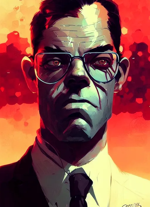 Image similar to highly detailed portrait of agent smith, epic, grandiloquent, photographic realistic background, by atey ghailan, by greg rutkowski, by greg tocchini, by james gilleard, by joe fenton, by kaethe butcher, trending on instagram, award winning details