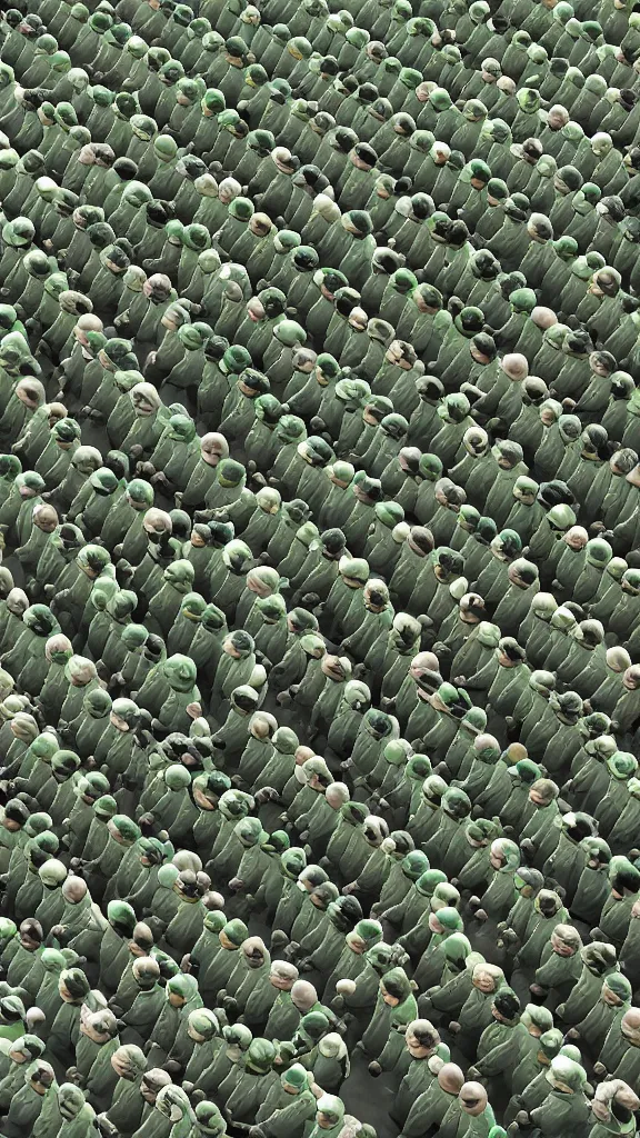 Image similar to army of Obama clones the size of the Hulk by Beeple, 4K