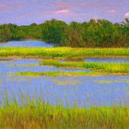 Image similar to marshes near charleston, impressionism